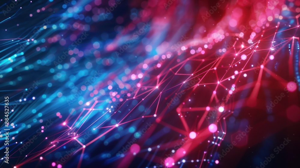 Abstract Network with Intertwined Lines and Glowing Points Abstract Network with Intertwined Lines and Glowing Points