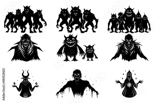 Halloween Zombie Silhouette Vector Illustrations. Printable Halloween zombie silhouette vector illustrations in cartoon, clipart, and line art styles.