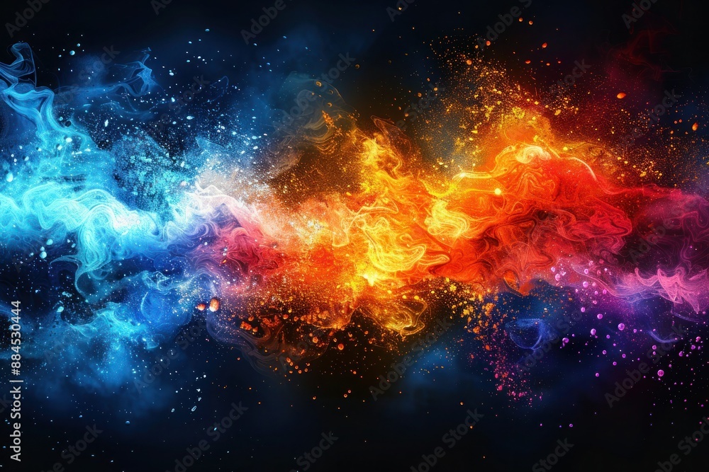 Obraz premium Colorful Abstract Pop Background with Dynamic Burst of Vibrant Hues