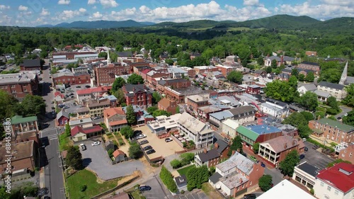 LEXINGTON - 7.5.2024 - Amazing aerial footage circling counterclockwise around Lexington, Virginia. photo