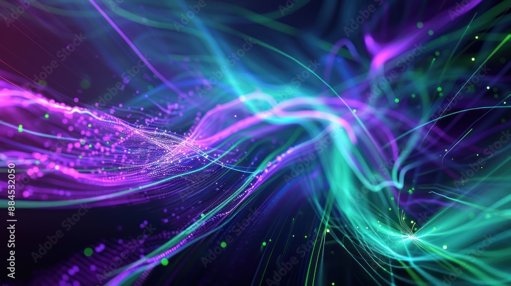 Abstract Swirling Lines of Purple and Green Light Abstract Swirling Lines of Purple and Green Light