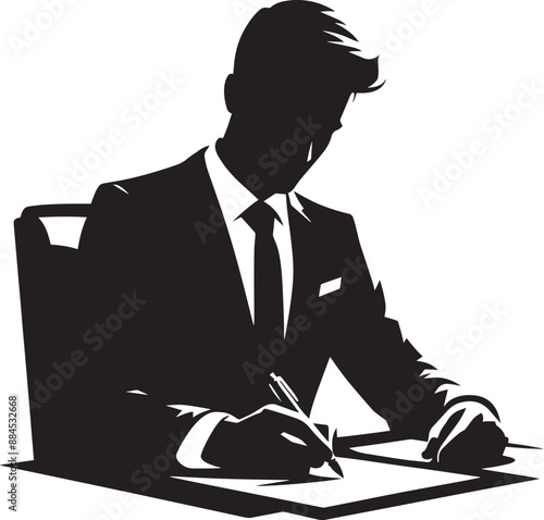 Businessman silhouette vector illustration isolated on a white background