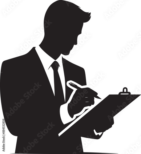 Businessman silhouette vector illustration isolated on a white background