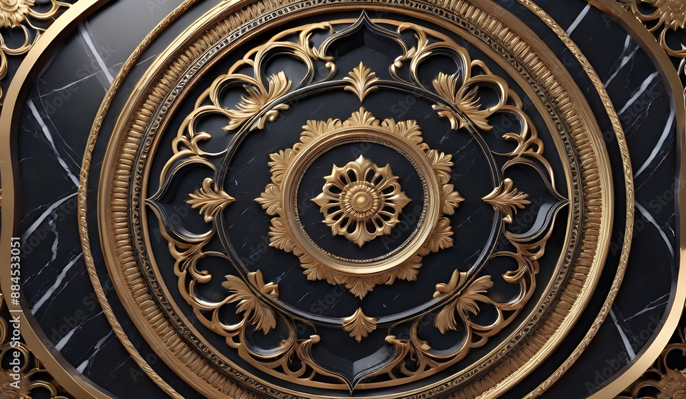 Luxury golden ornament on a black background. Luxury golden ornament on a black background.