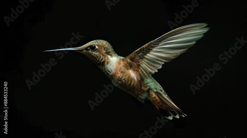 High-speed image of a hummingbird in flight photo