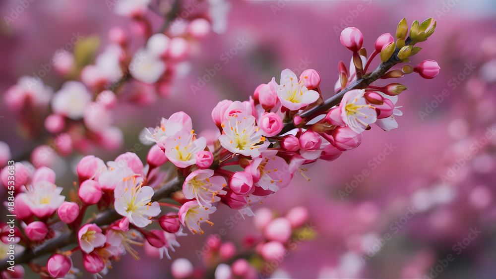 Close up of a pink flower with white and pink petals Close up of a pink flower with white and pink petals