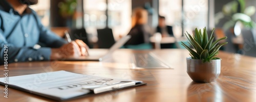 Entrepreneur reviewing a retail lease agreement in a modern conference room, emphasizing trust and business expansion