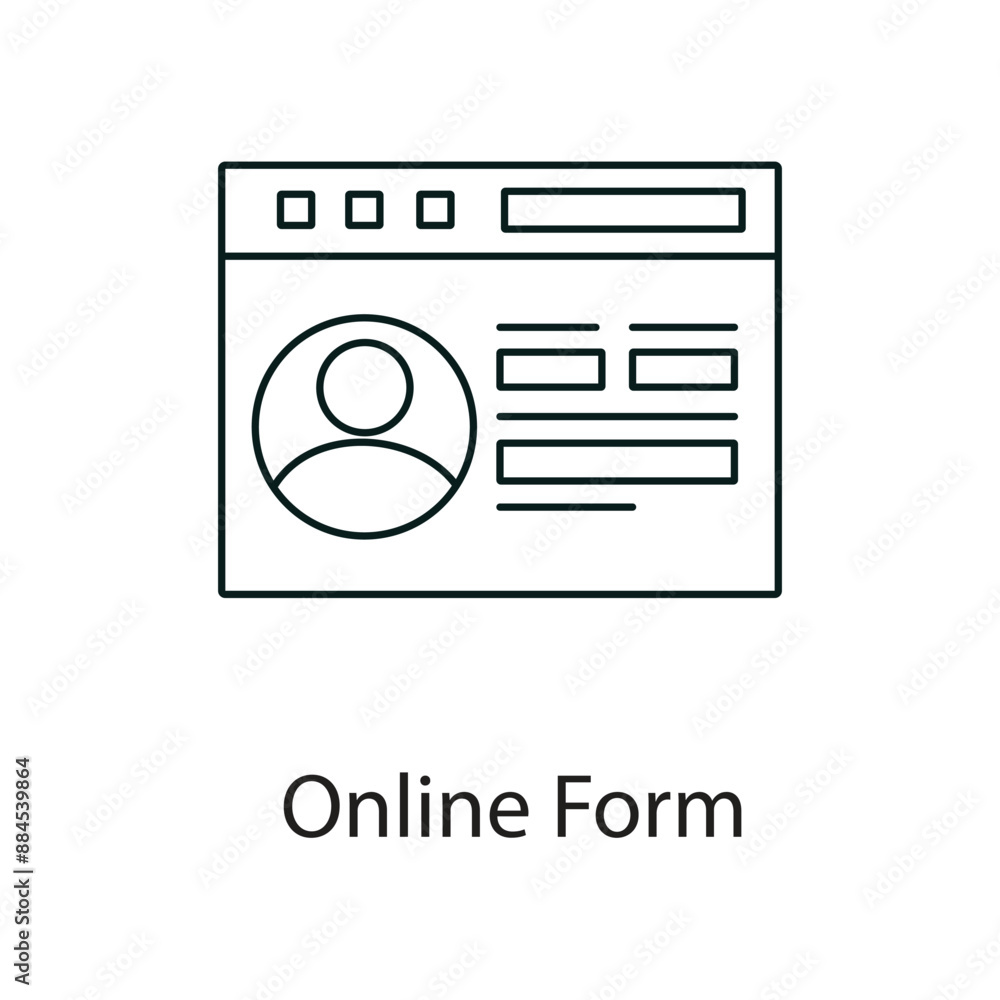 Online Form Icon. Vector Icon Design Online Form Icon. Vector Icon Design