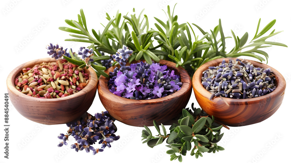 bowls of spices and herbs isolated on transparent background bowls of spices and herbs isolated on transparent background