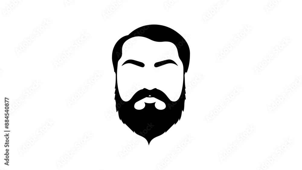 simple shape of a person face with beard and mustache without eyes in vector simple shape of a person face with beard and mustache without eyes in vector