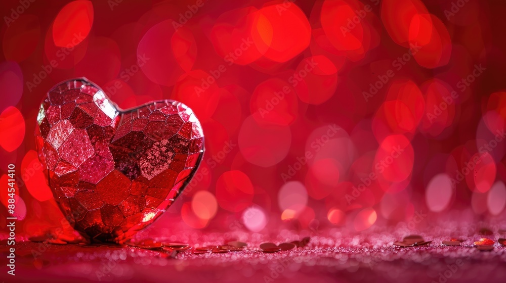 Valentine s Day Theme Heart on Bright Red Background Valentine s Day Theme Heart on Bright Red Background
