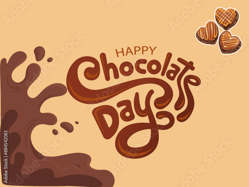 Happy Chocolate day vector design with beautiful background . For you 