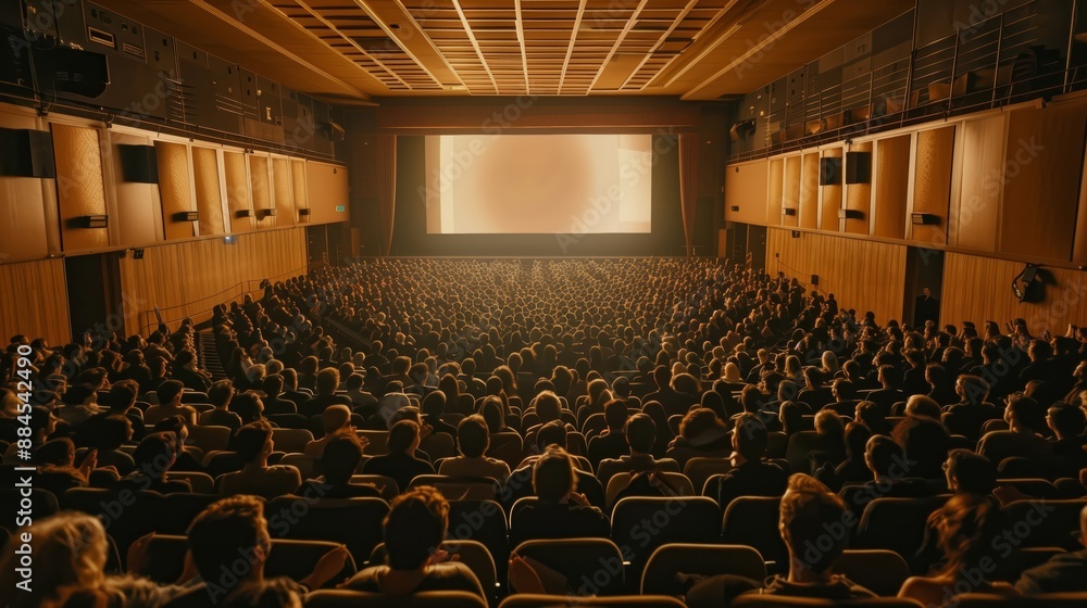 Naklejka premium Audience Watching Movie in Theater