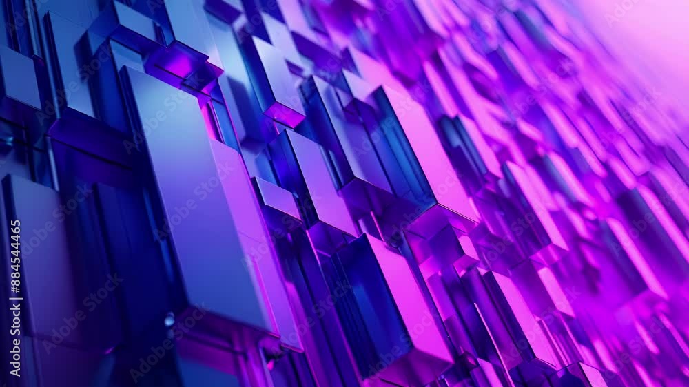 Cascading rectangles of varying sizes cascading down a backdrop of rich blues and purples. Cascading rectangles of varying sizes cascading down a backdrop of rich blues and purples.