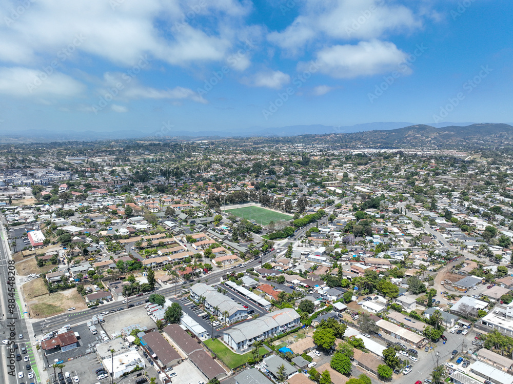 Aerial view of houses and communities in Vista, Carlsbad in North County of San Diego, California. USA. Aerial view of houses and communities in Vista, Carlsbad in North County of San Diego, California. USA.