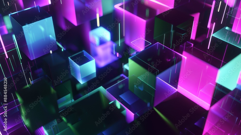 Abstract Neon Geometric Shapes Abstract Neon Geometric Shapes