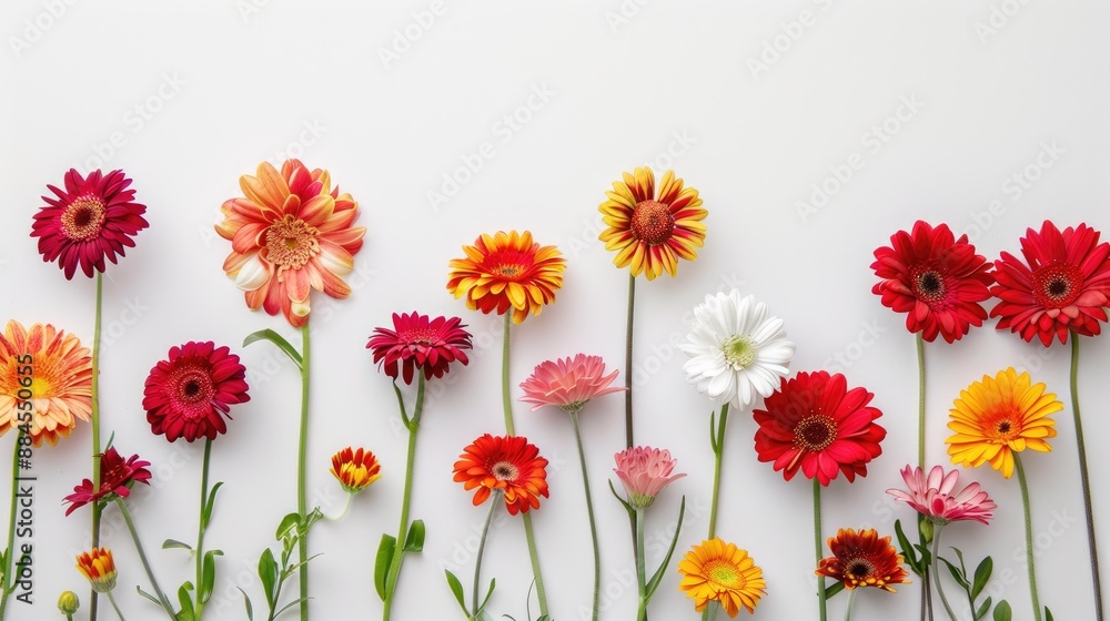 Obraz premium Gerbera daisy bouquet on white backdrop