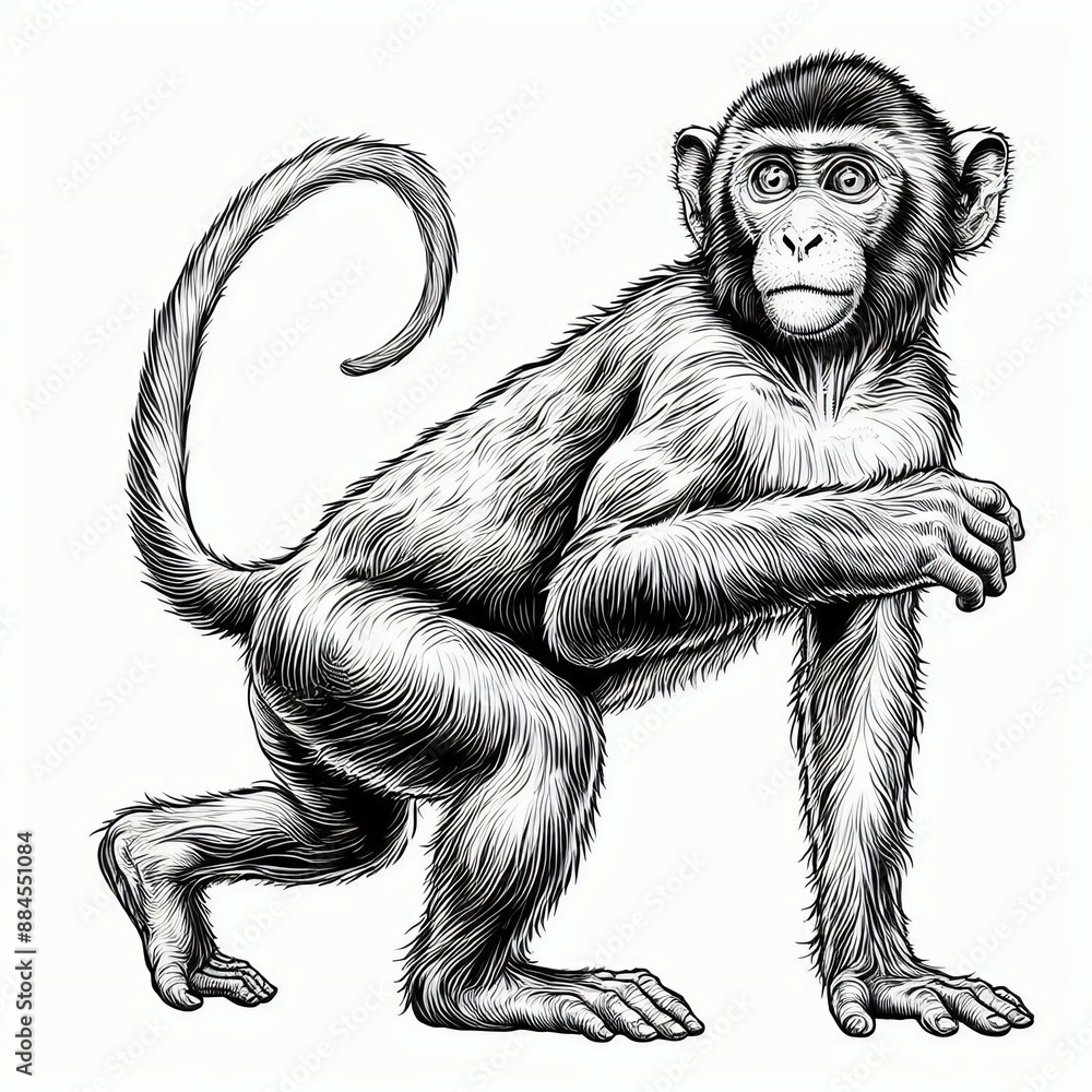 Fototapeta premium lineart monkey