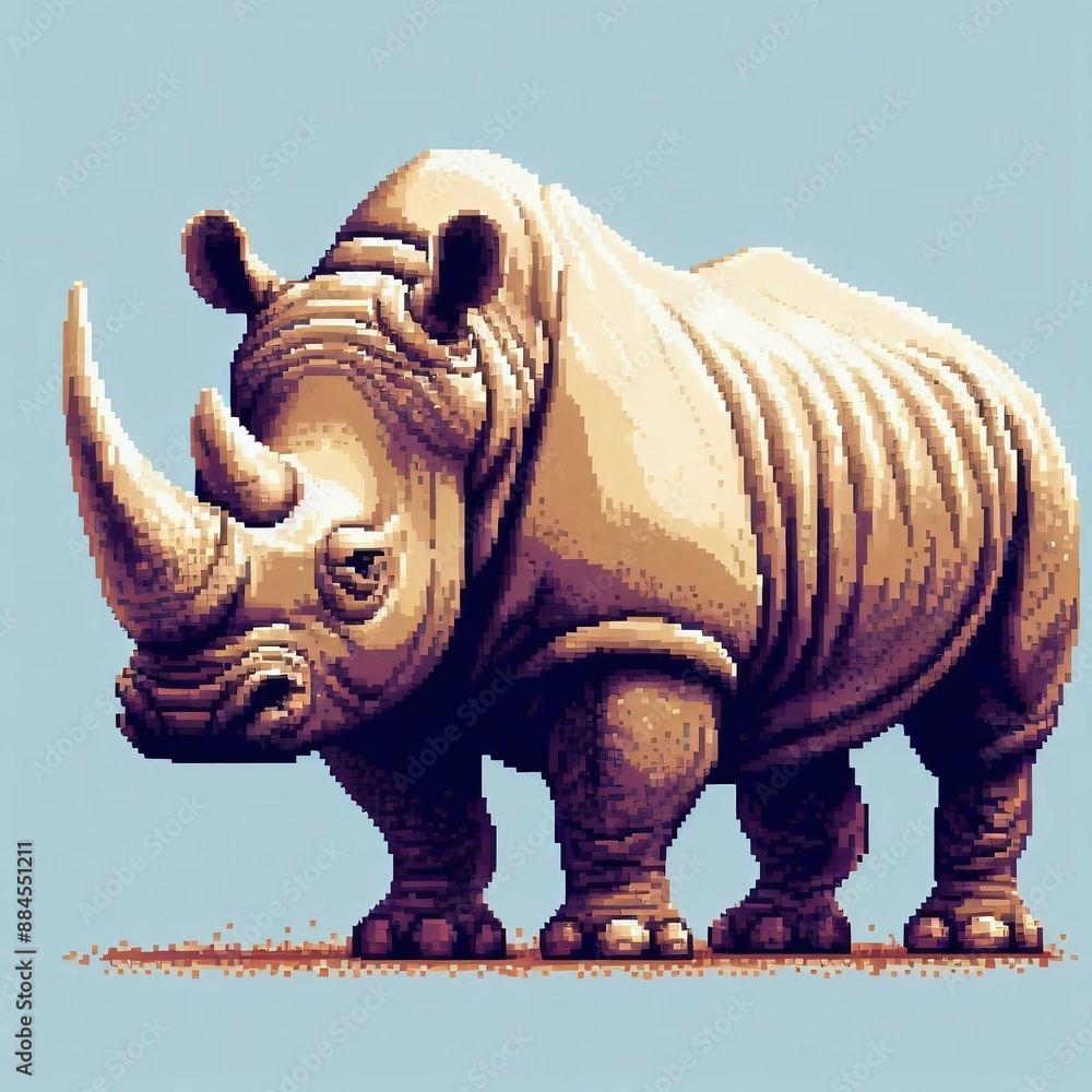 Fototapeta premium pixel art rhino