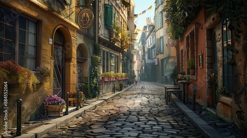Street view of the city of barcelona spain Generative AI