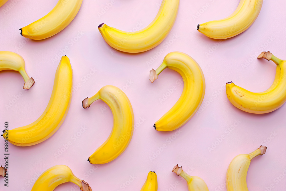 Yellow Bananas on Pink Background. Yellow Bananas on Pink Background.