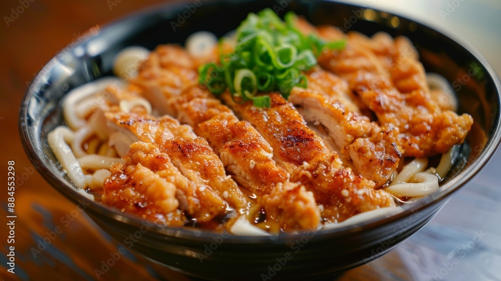 The national cuisine of Japan. Udon with chicken. The national cuisine of Japan. Udon with chicken.
