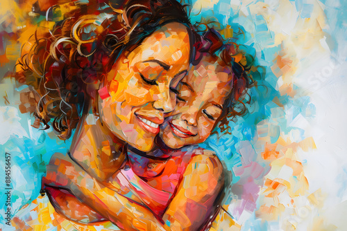 abstract watercolor painting mother child painted illustration, mothers day