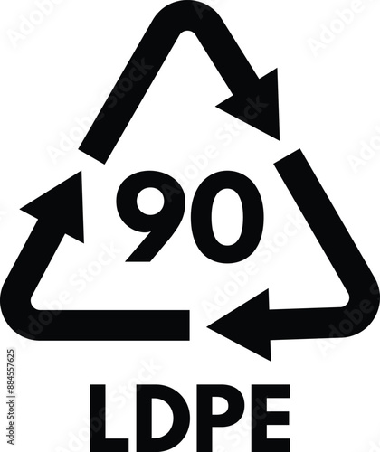 Composites recycling symbol LDPE 90 isolated on white background . Vector illustration