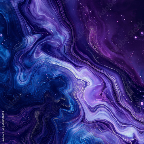 An abstract purple and blue liquid marble pattern