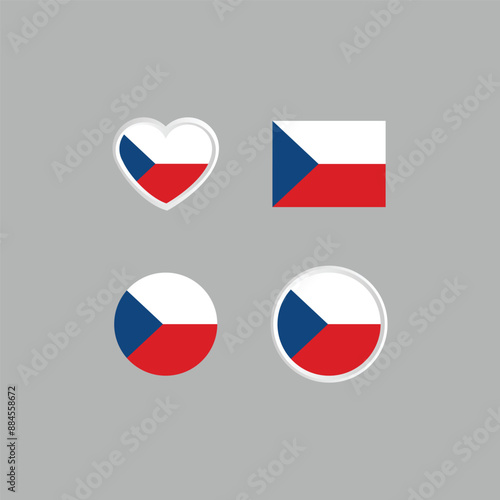 czech republic nation flag collection emblem design vector Free Download czech republic nation flag collection emblem design vector - GFXLoad