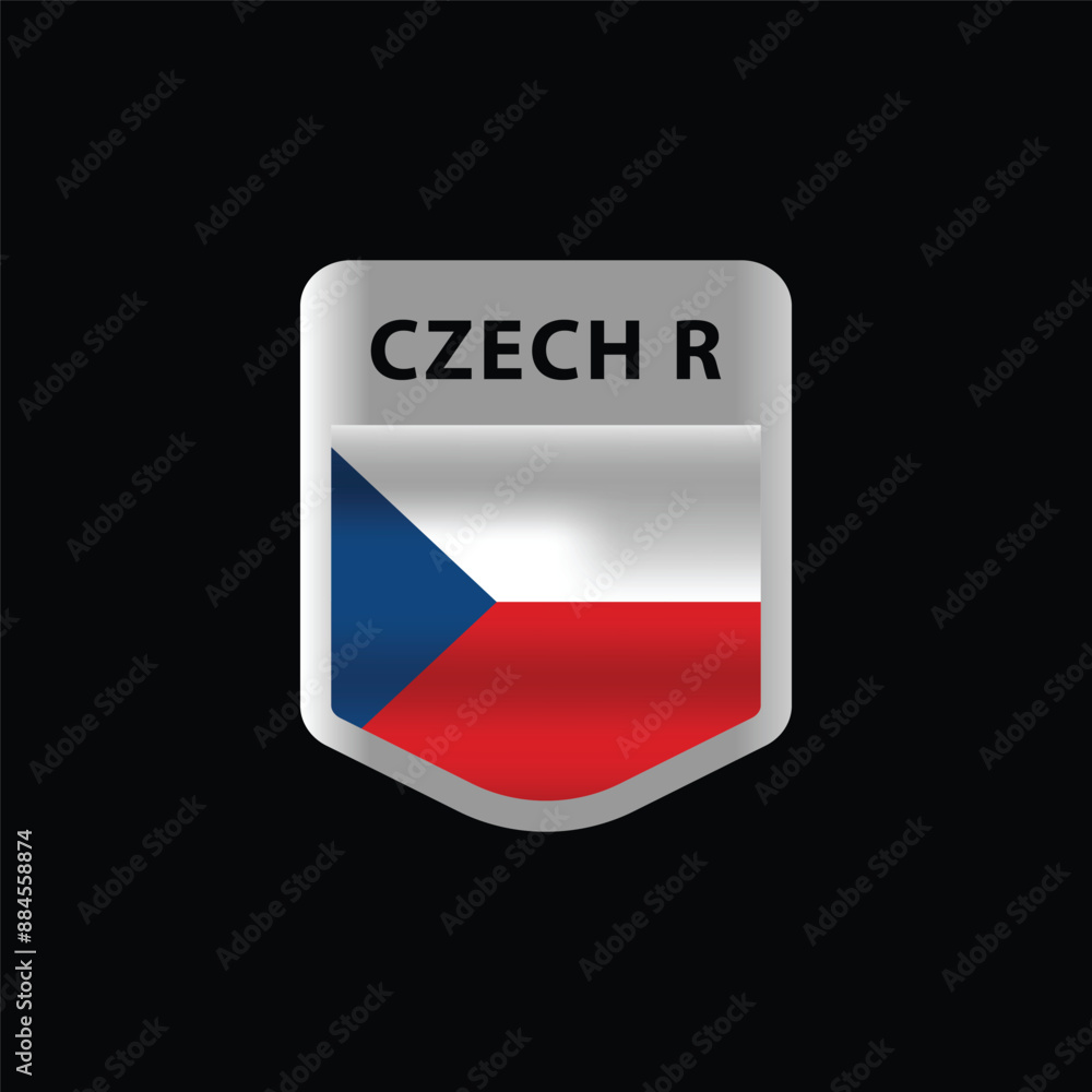 Emblem logo icon czech republic nation flag design vector Emblem logo icon czech republic nation flag design vector