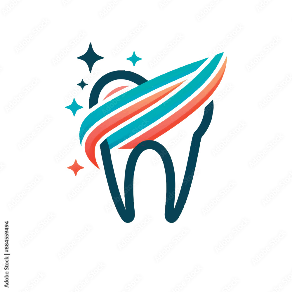Obraz premium Tooth vector illustration, tooth logo, icon isolated 