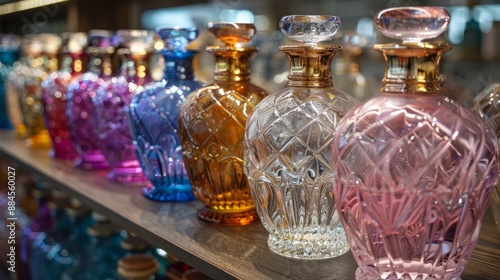 Set of Vintage crystal bottles of perfume