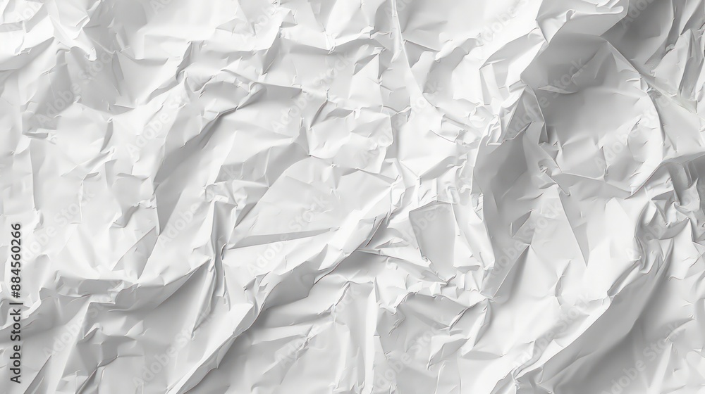 Obraz premium The crumpled texture of white paper serves as a versatile background for various purposes.