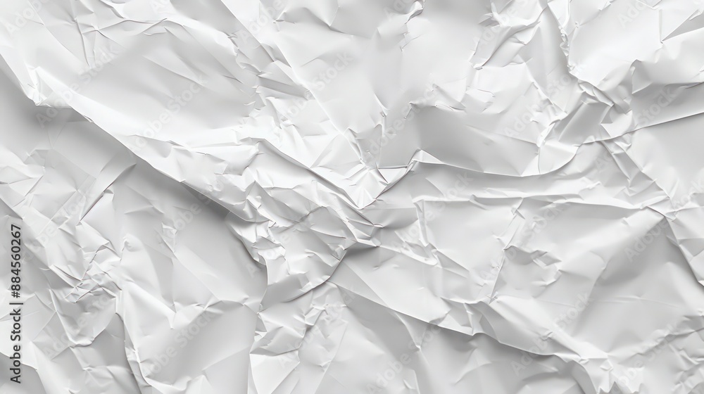 Obraz premium The crumpled texture of white paper serves as a versatile background for various purposes.