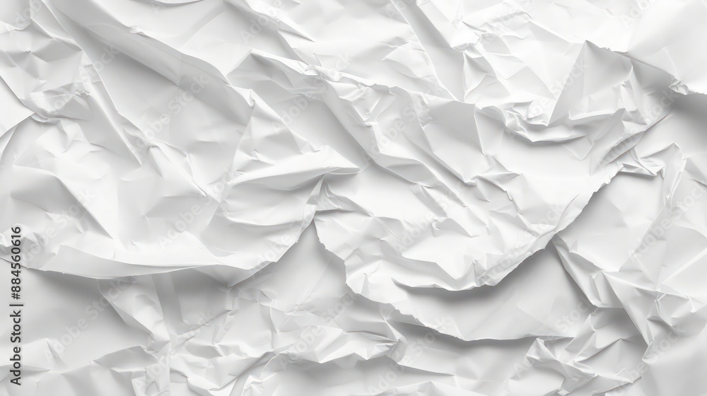 The crumpled texture of white paper serves as a versatile background for various purposes. The crumpled texture of white paper serves as a versatile background for various purposes.