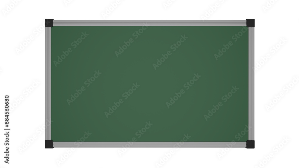 Empty green board for chalk isolated on transparent and white background. Office concept. 3D render Empty green board for chalk isolated on transparent and white background. Office concept. 3D render