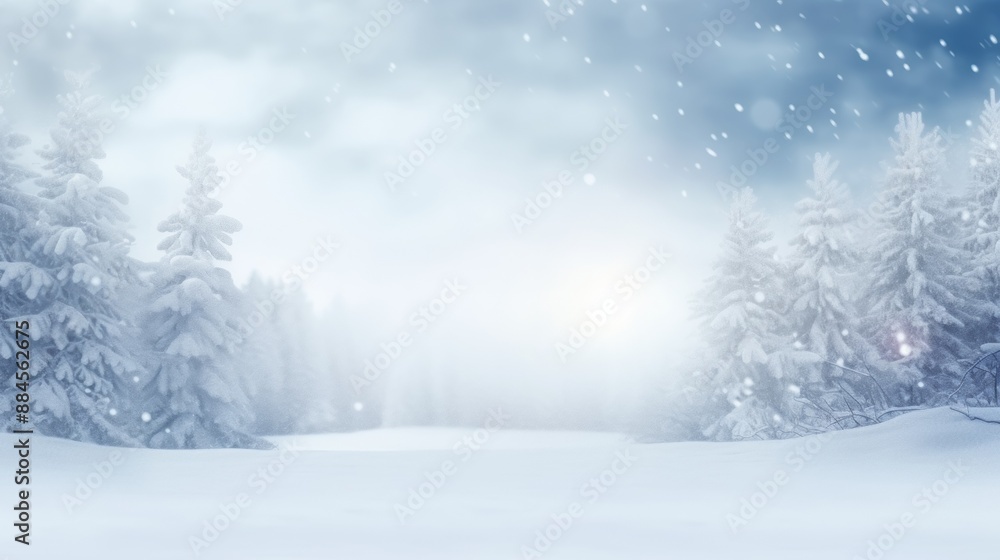 Fototapeta premium The background of a snow-covered forest. Holiday. Christmas.