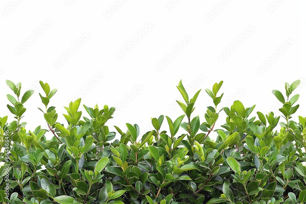 Illustration of green leaves and stems with a white background and a fresh clean look Illustration of green leaves and stems with a white background and a fresh clean look