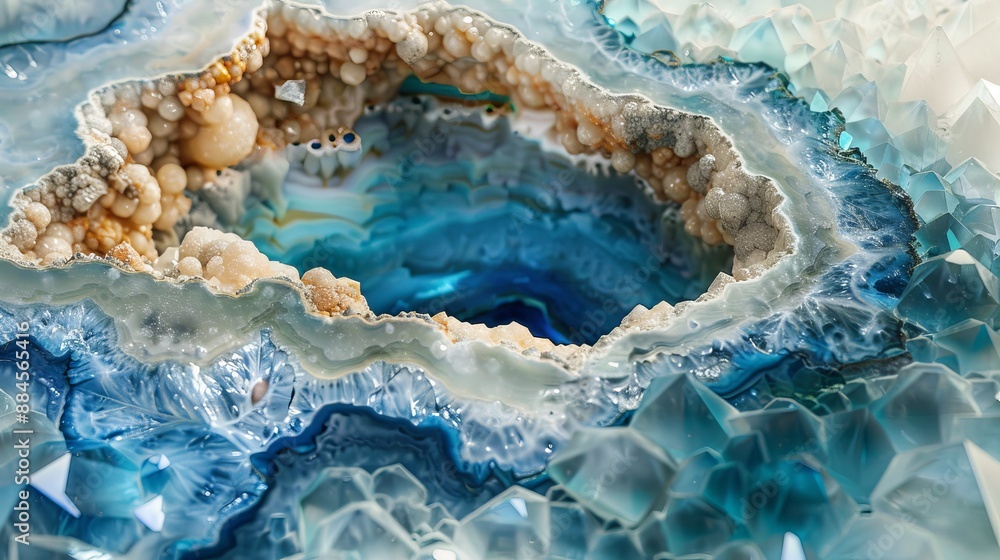 Fototapeta premium Create stunning resin art that resembles natural geodes. Use resin to craft both decorative and practical objects that add a touch of nature to your space.