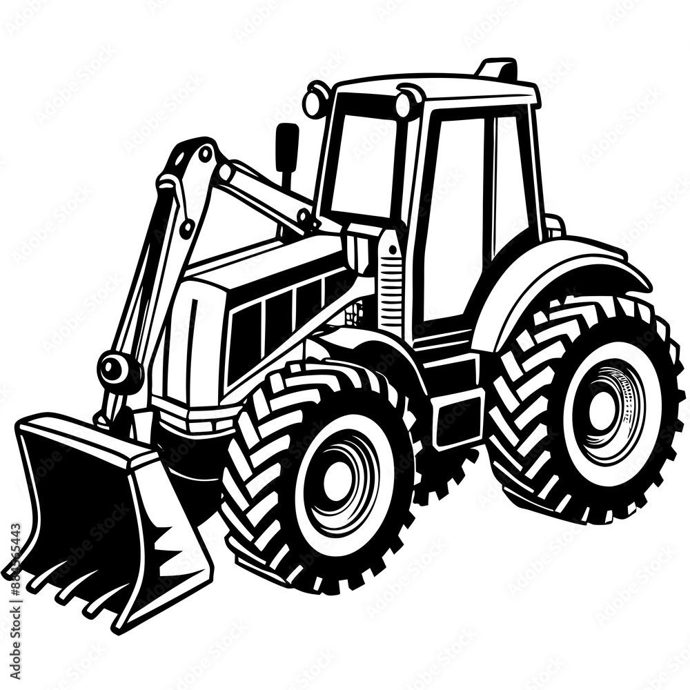 Naklejka premium trencher jcb white background
