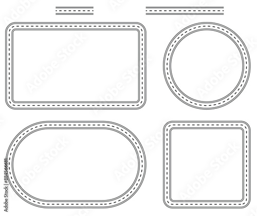 Race Track Road Motor Sports Outline Frame Border Template Clipart - Circle, Square, Rectangle, Ellipse Oval and Line