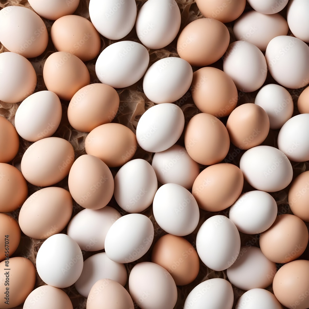 Fresh brown and white hens eggs background Fresh brown and white hens eggs background