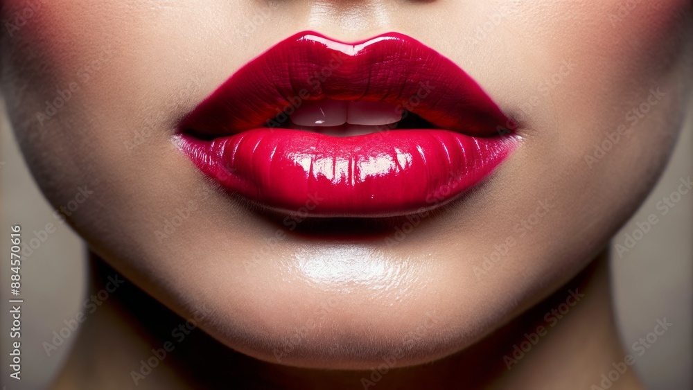Glossy lips with a subtle lip color Glossy lips with a subtle lip color