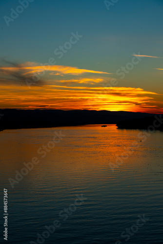 Tranquil sunset over Danube...