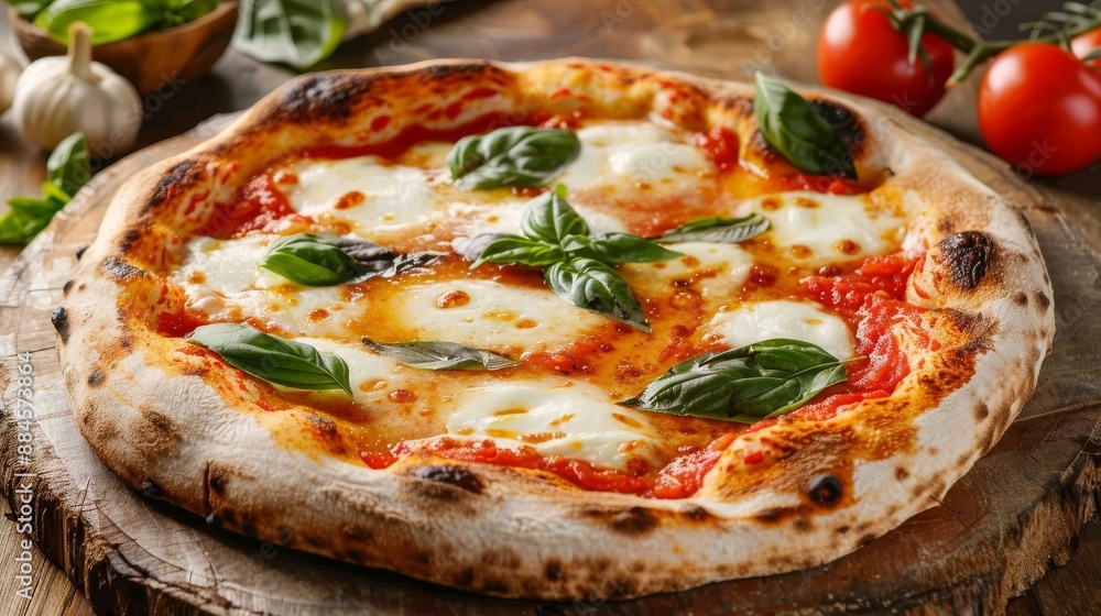 Fresh Homemade Italian Pizza Margherita with buffalo mozzarella and basil Fresh Homemade Italian Pizza Margherita with buffalo mozzarella and basil