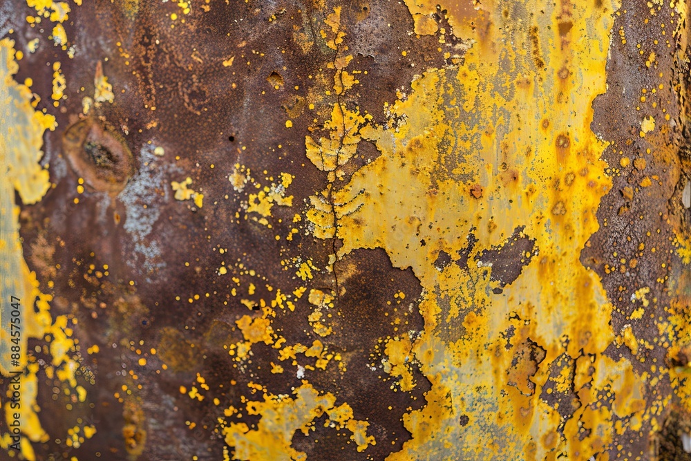 Yellow Rusted Surface Texture Abstract background wallpaper, rusted metal with yellow and brown ...