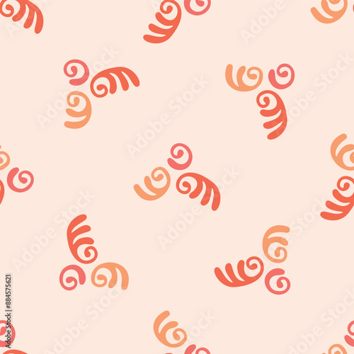 Peach fuzz botanical texture vector background with color of the year two tone linen fabric effect. Soft fresh modern design for all over decor, wallpaper and on trend repeat tile textures. 