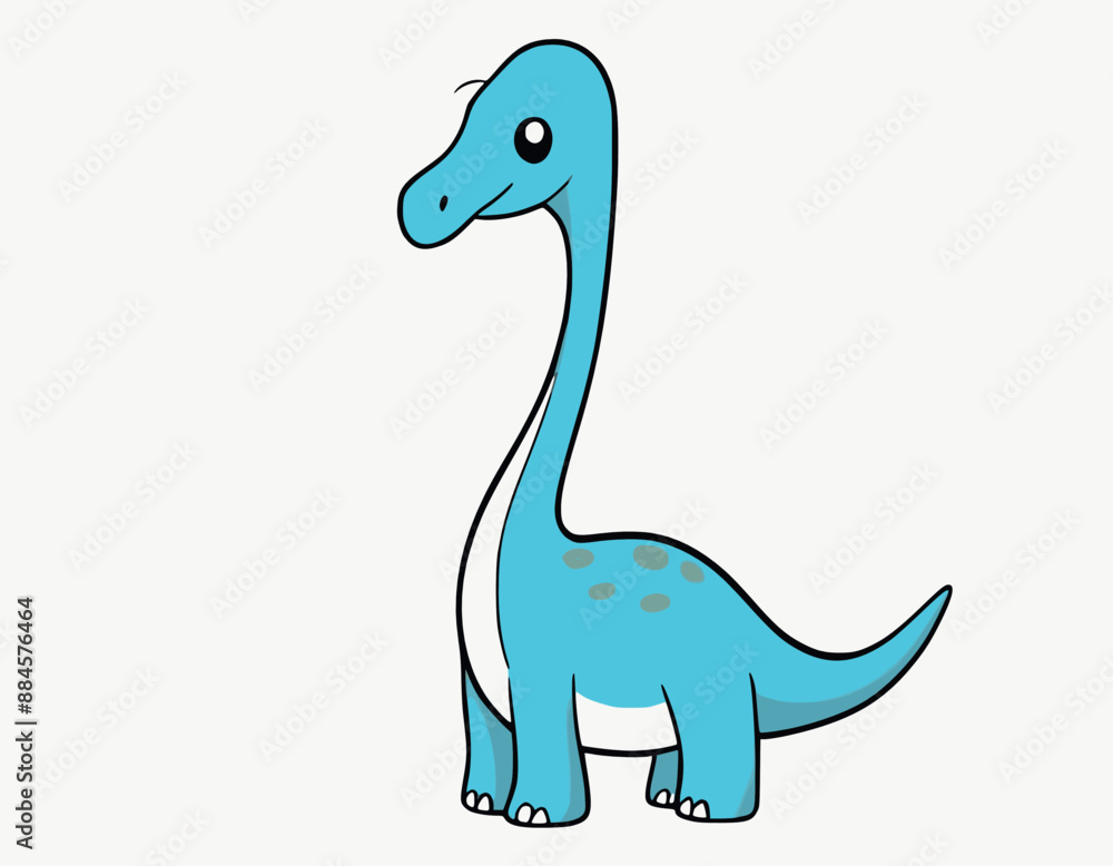 Cute little brontosaurus cartoon on white background stock illustration Cute little brontosaurus cartoon on white background stock illustration