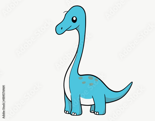 Cute little brontosaurus cartoon on white background stock illustration